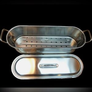 Stainless Steel Professional Heavy Duty 3 PIECE Fish POACHER Poissonnière Steam